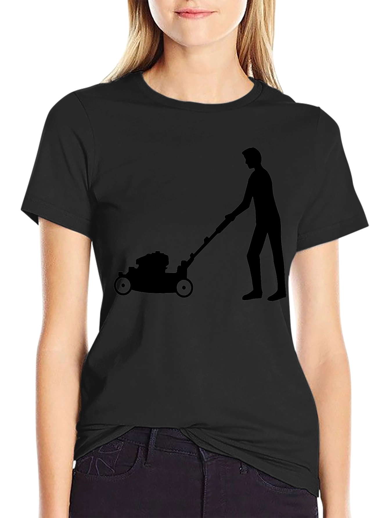Lawn Mower Silhouette Graphic Tee