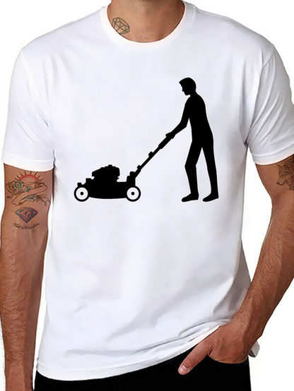 Lawn Mower Silhouette Graphic Tee
