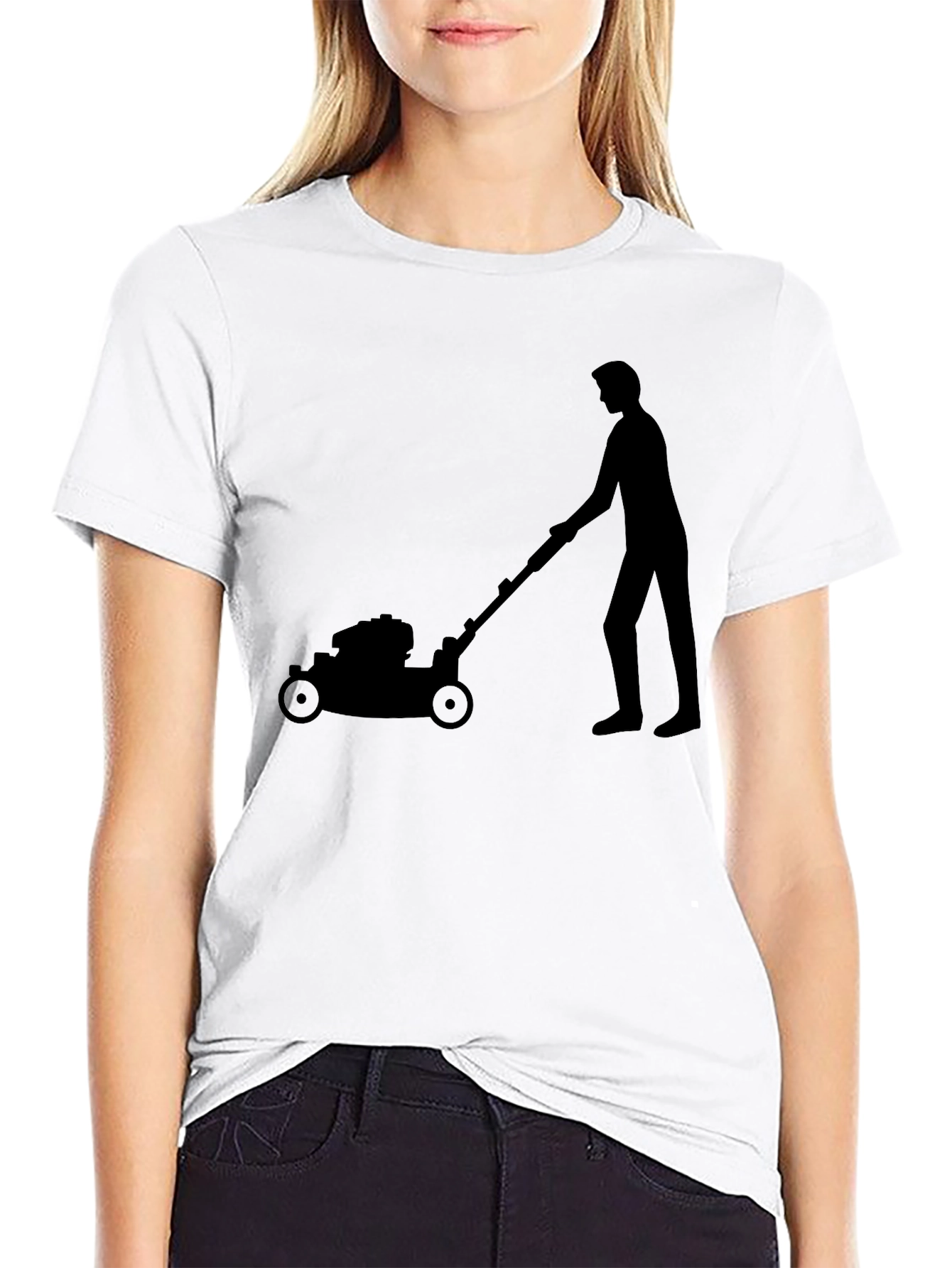 Lawn Mower Silhouette Graphic Tee