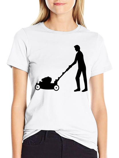 Lawn Mower Silhouette Graphic Tee