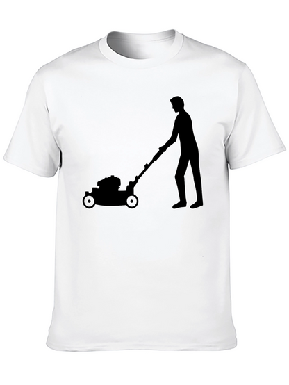 Lawn Mower Silhouette Graphic Tee