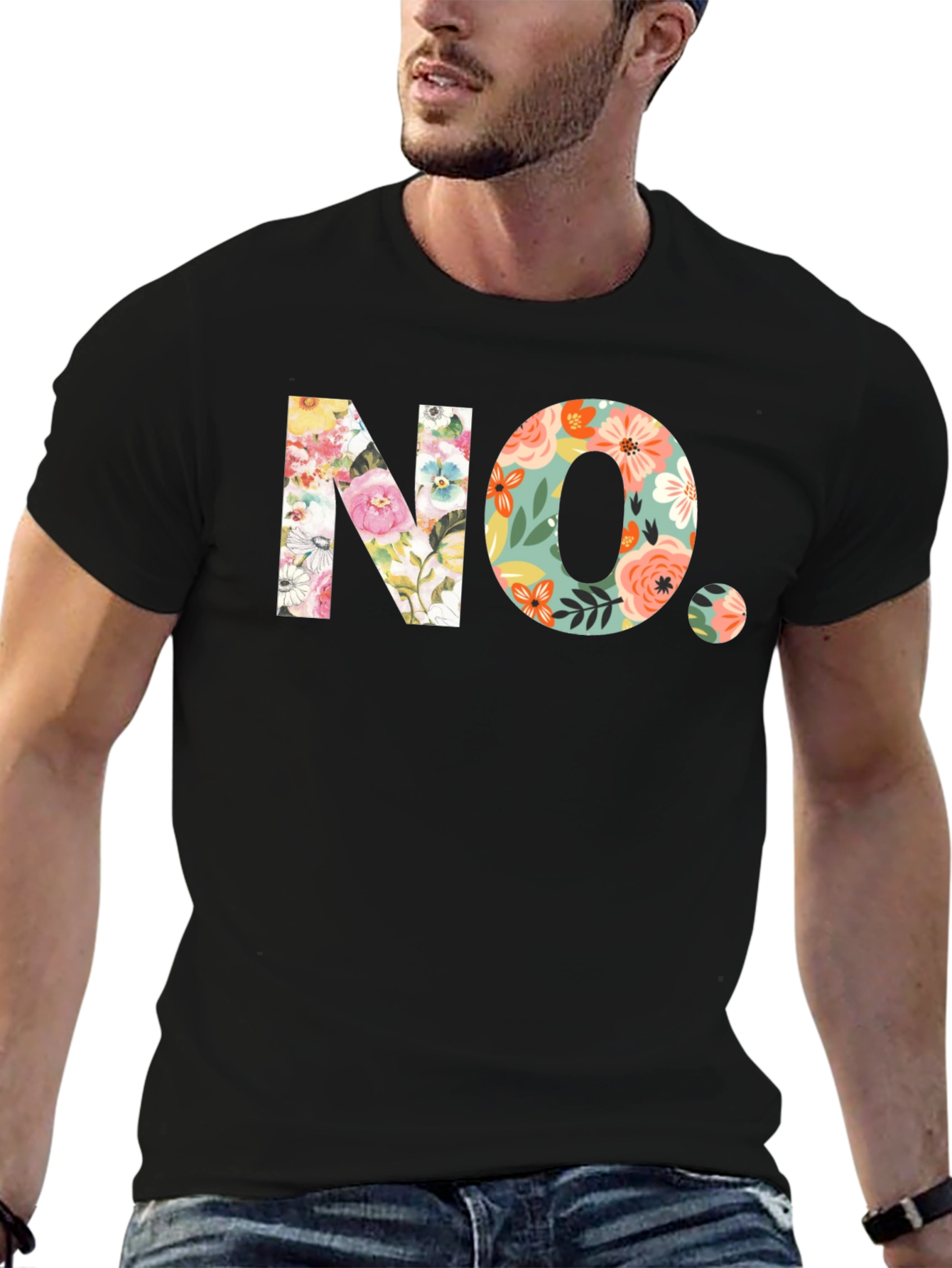 Floral NO. Graphic T-Shirt - Trendy & Unique