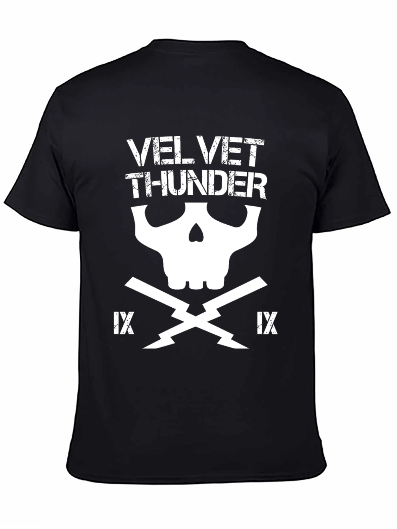 Velvet Thunder Graphic T-Shirt - Skull Design