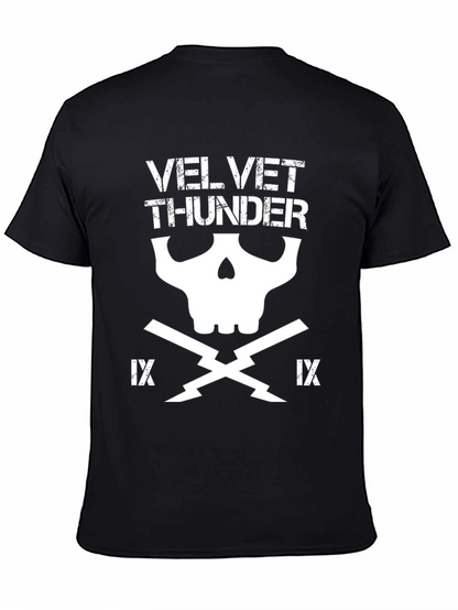 Velvet Thunder Graphic T-Shirt - Skull Design