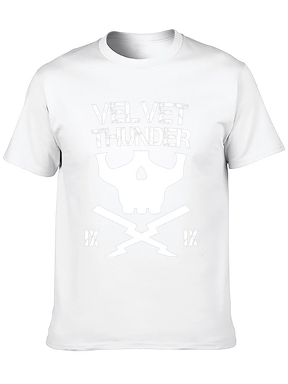 Velvet Thunder Graphic T-Shirt - Skull Design