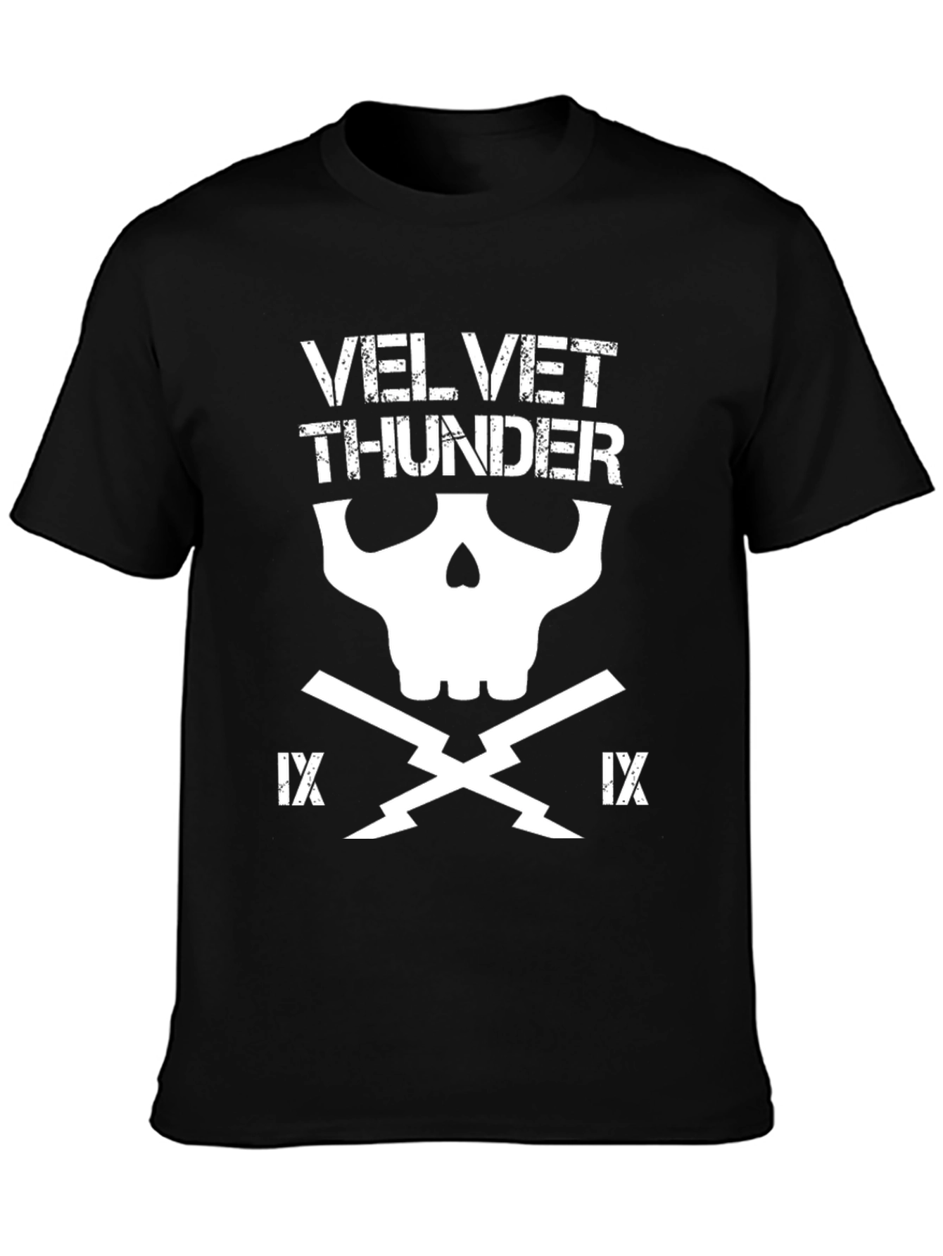 Velvet Thunder Graphic T-Shirt - Skull Design