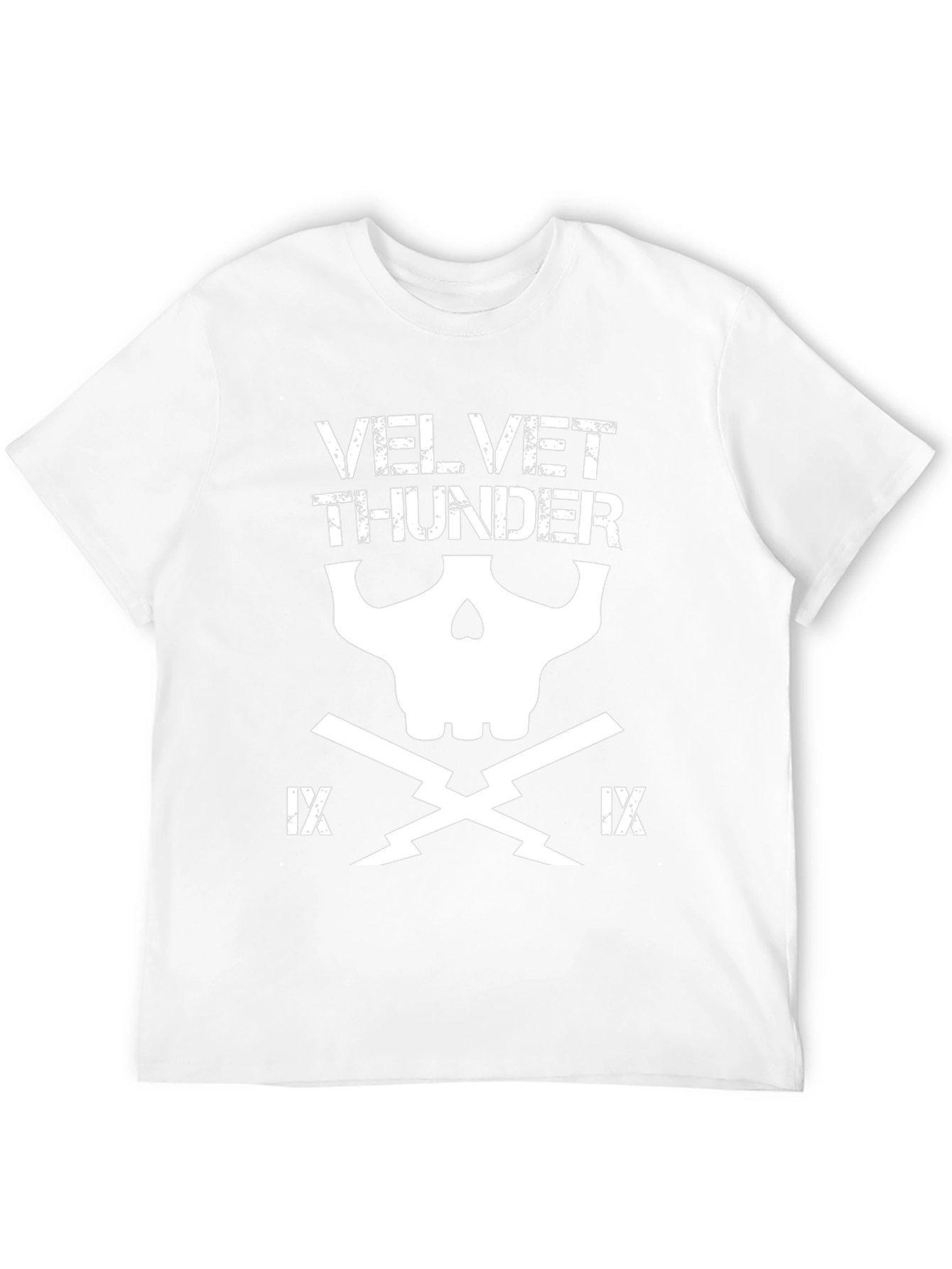 Velvet Thunder Graphic T-Shirt - Skull Design