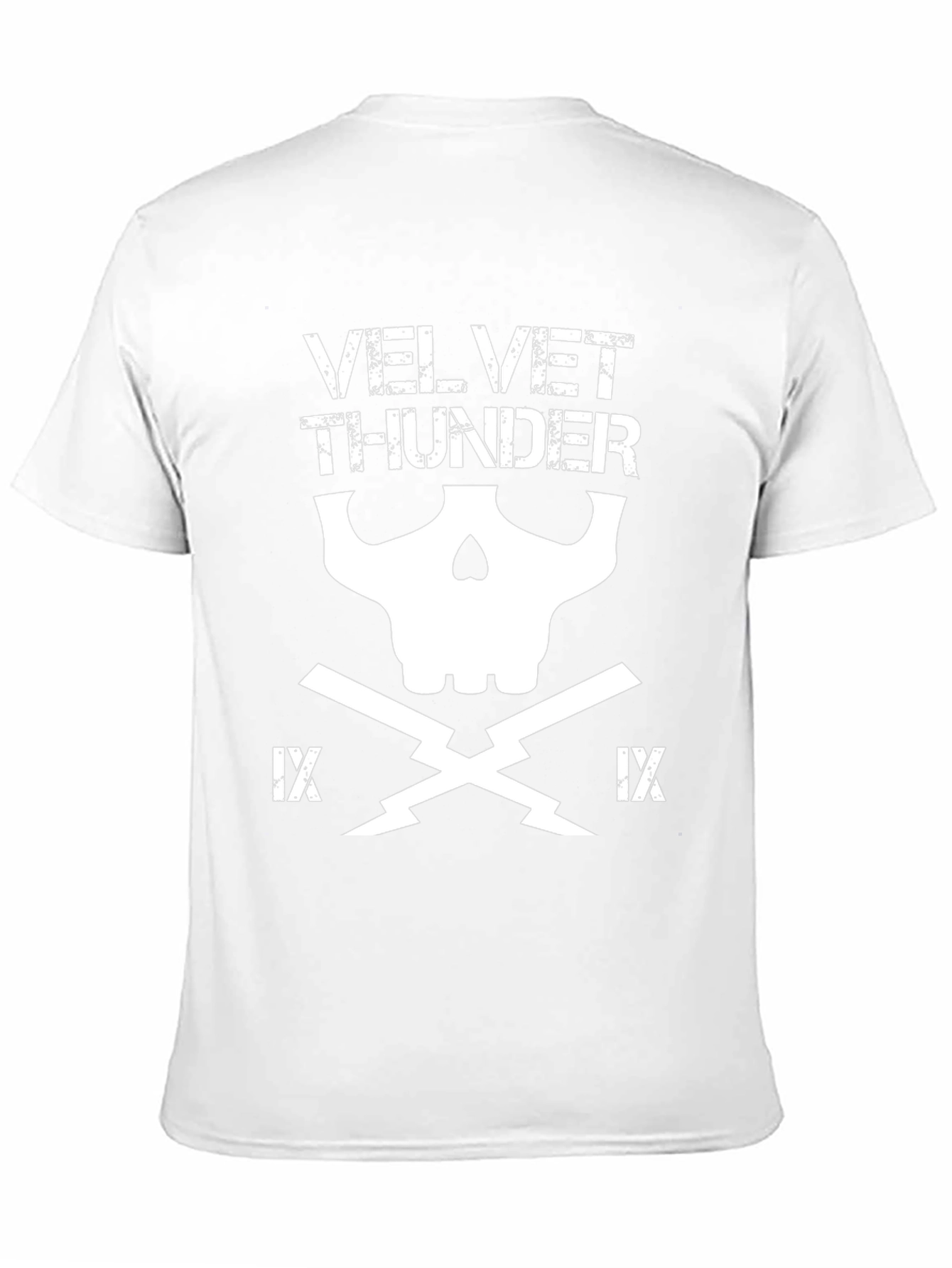 Velvet Thunder Graphic T-Shirt - Skull Design