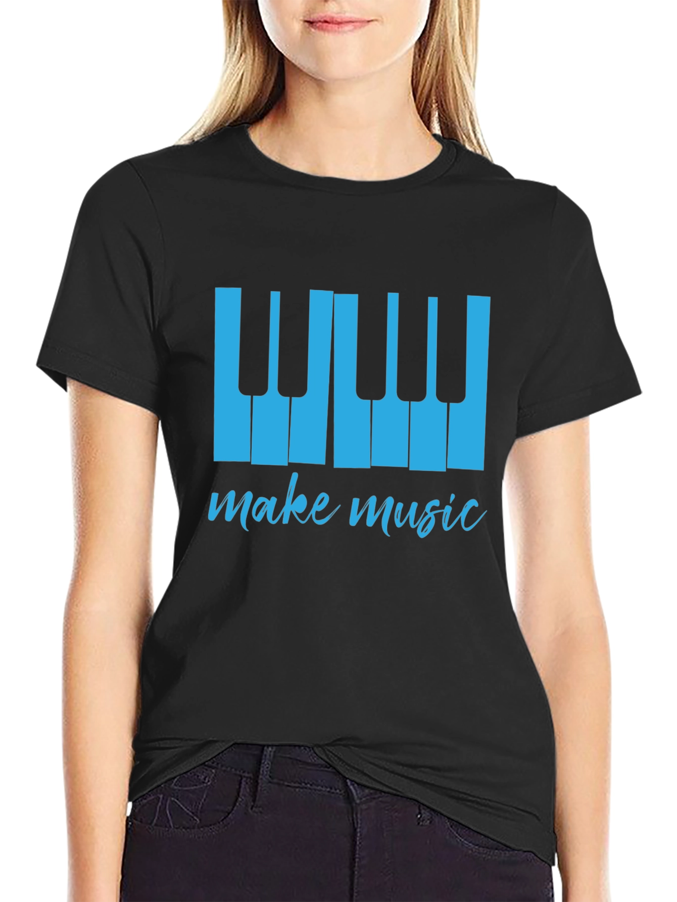 Make Music Tee - Piano Keys Graphic T-Shirt