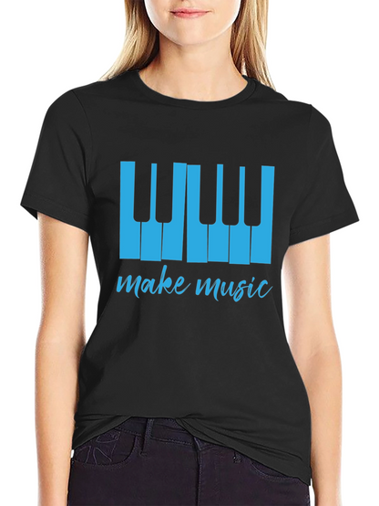 Make Music Tee - Piano Keys Graphic T-Shirt