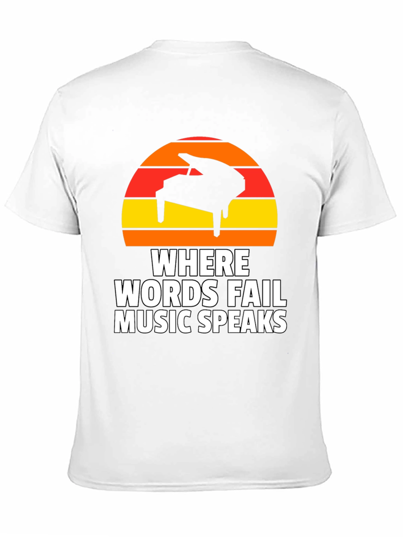 Music Speaks T-Shirt - Piano Sunset Graphic Tee