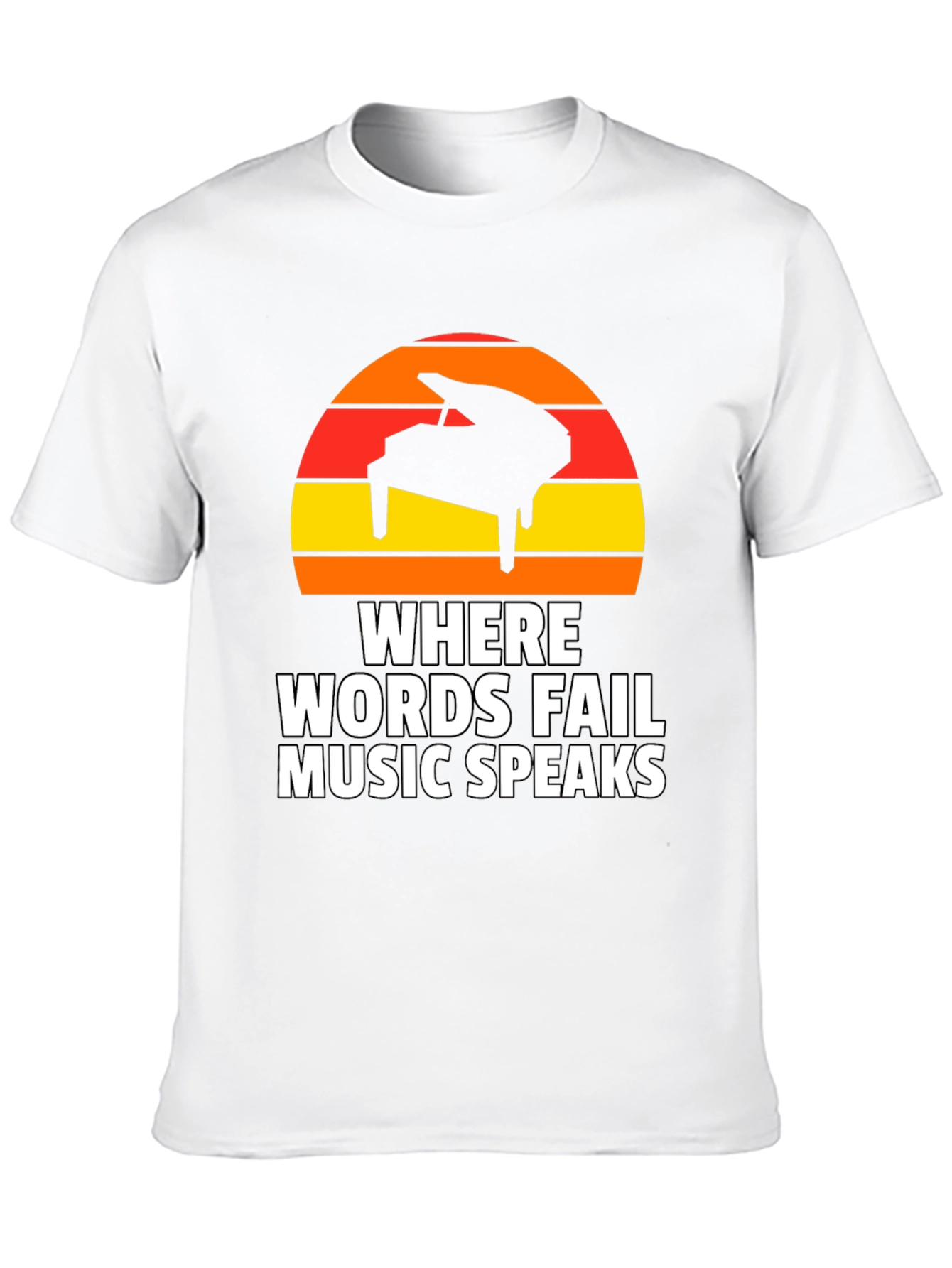 Music Speaks T-Shirt - Piano Sunset Graphic Tee