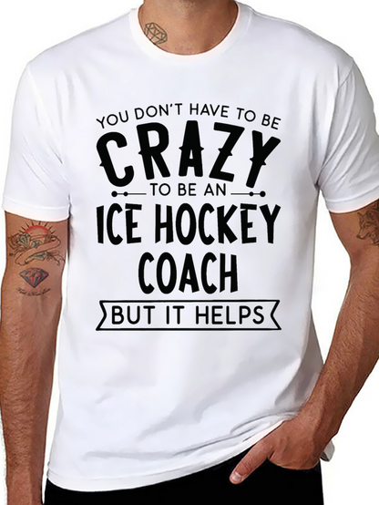 Crazy Ice Hockey Coach Black T-Shirt