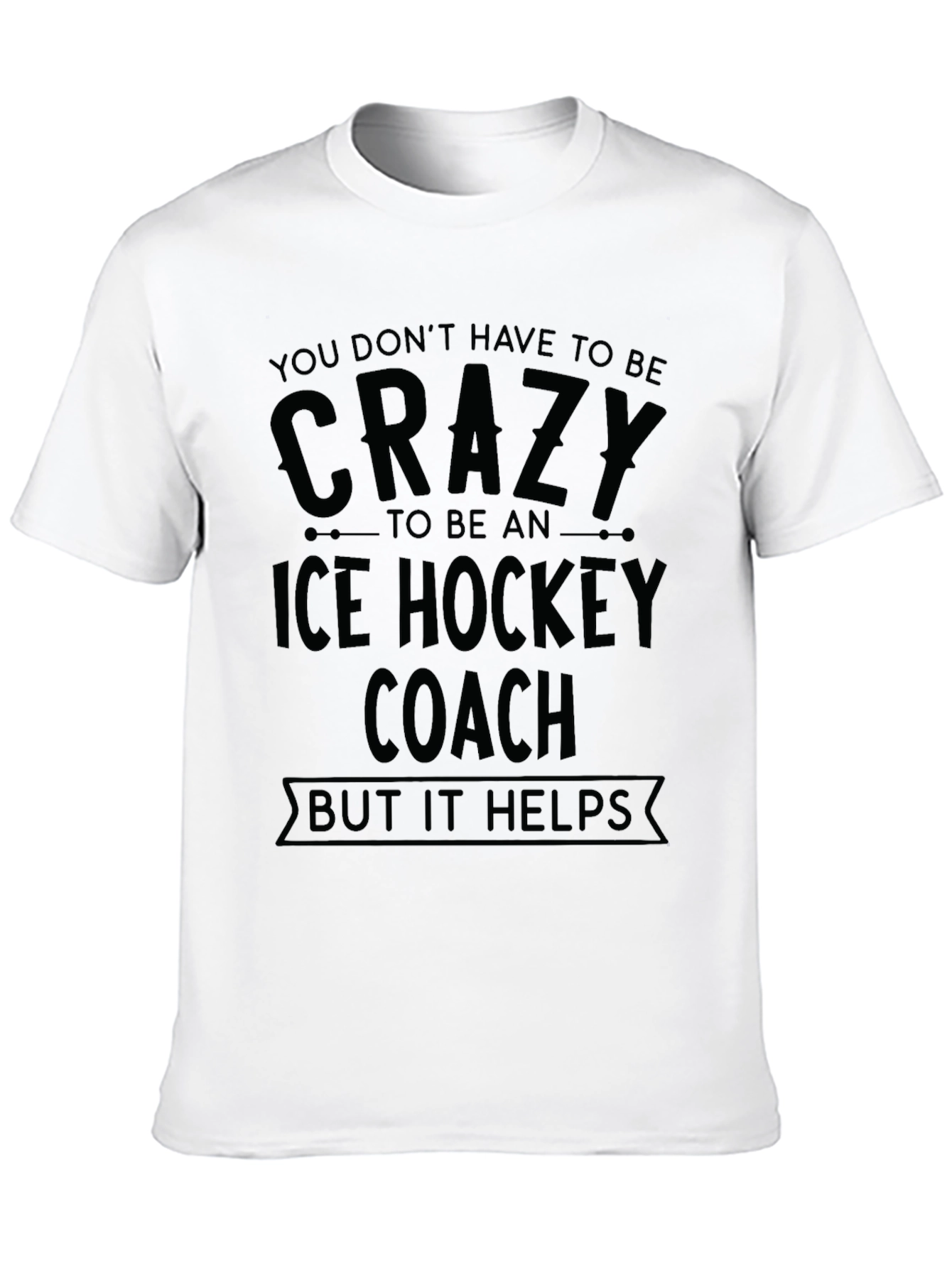 Crazy Ice Hockey Coach Black T-Shirt