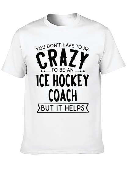 Crazy Ice Hockey Coach Black T-Shirt