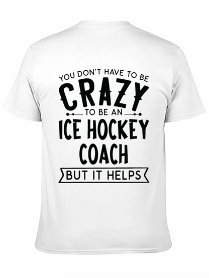 Crazy Ice Hockey Coach Black T-Shirt