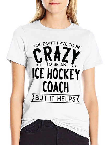 Crazy Ice Hockey Coach Black T-Shirt