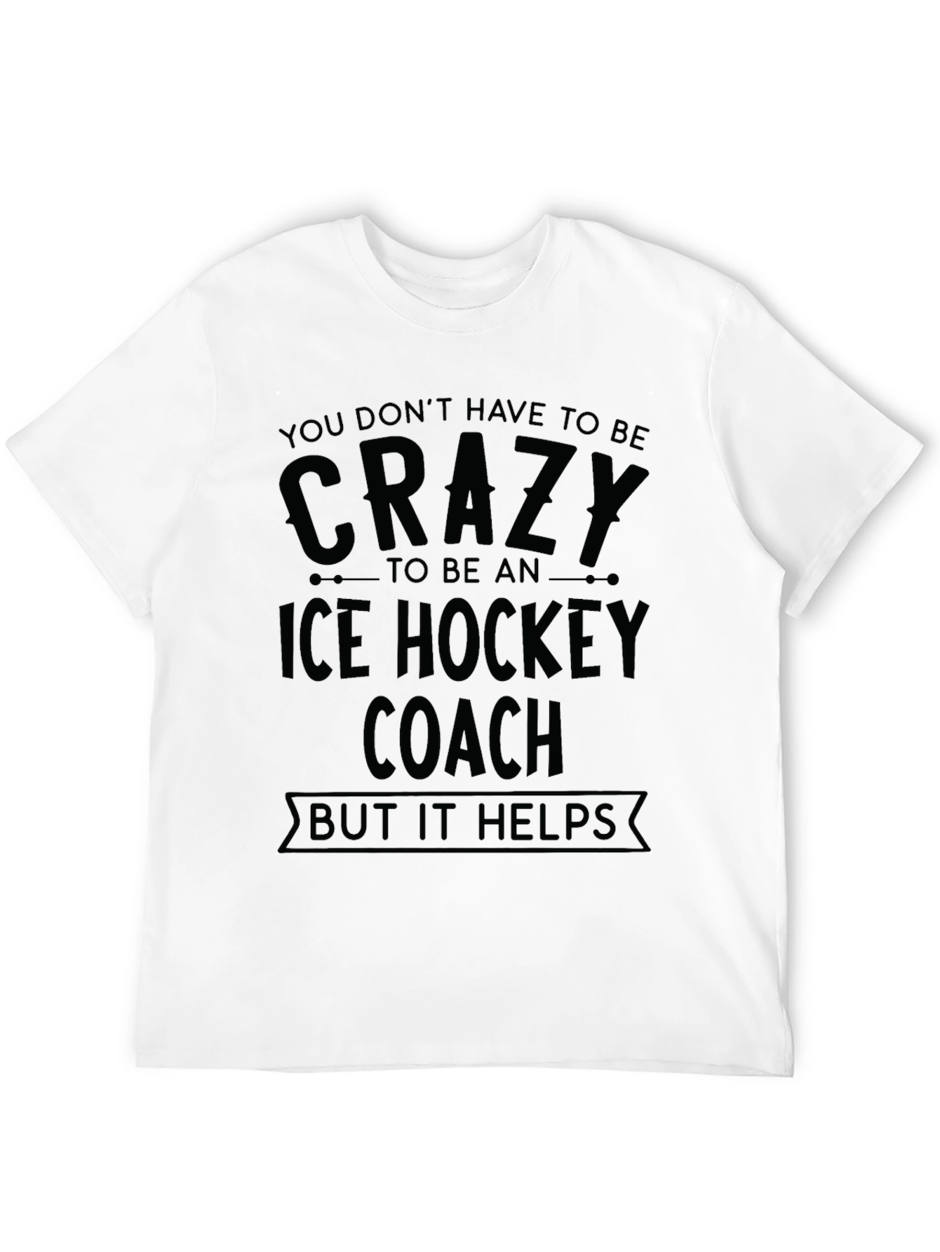 Crazy Ice Hockey Coach Black T-Shirt
