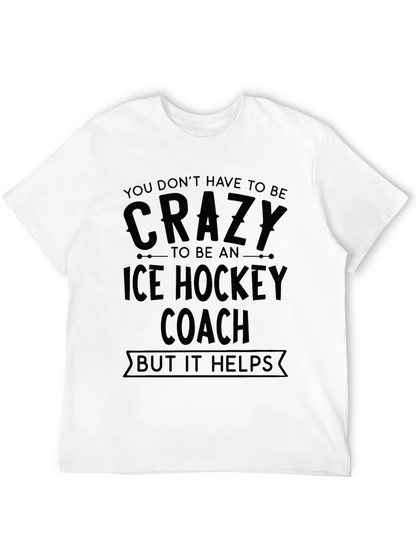 Crazy Ice Hockey Coach Black T-Shirt