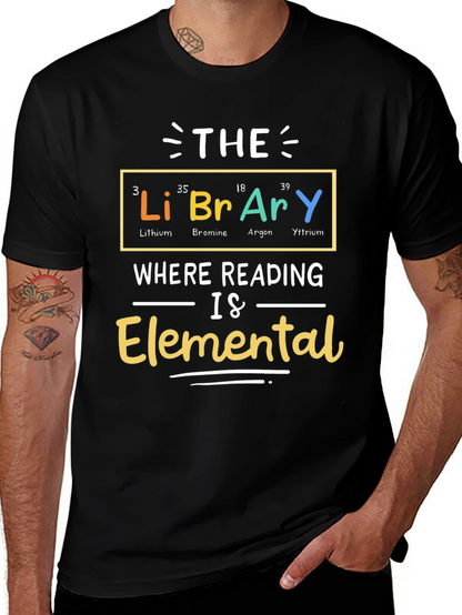 Library Elemental T-Shirt - Reading is Elemental