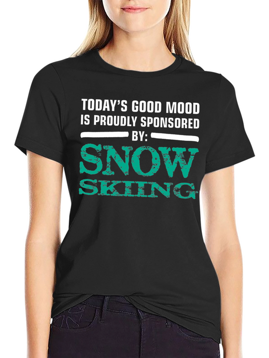 Snow Skiing Sponsored Good Mood T-Shirt