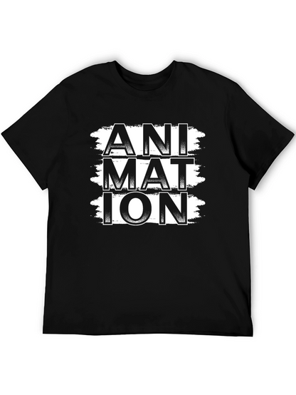 Animation Graphic Print Black T-Shirt