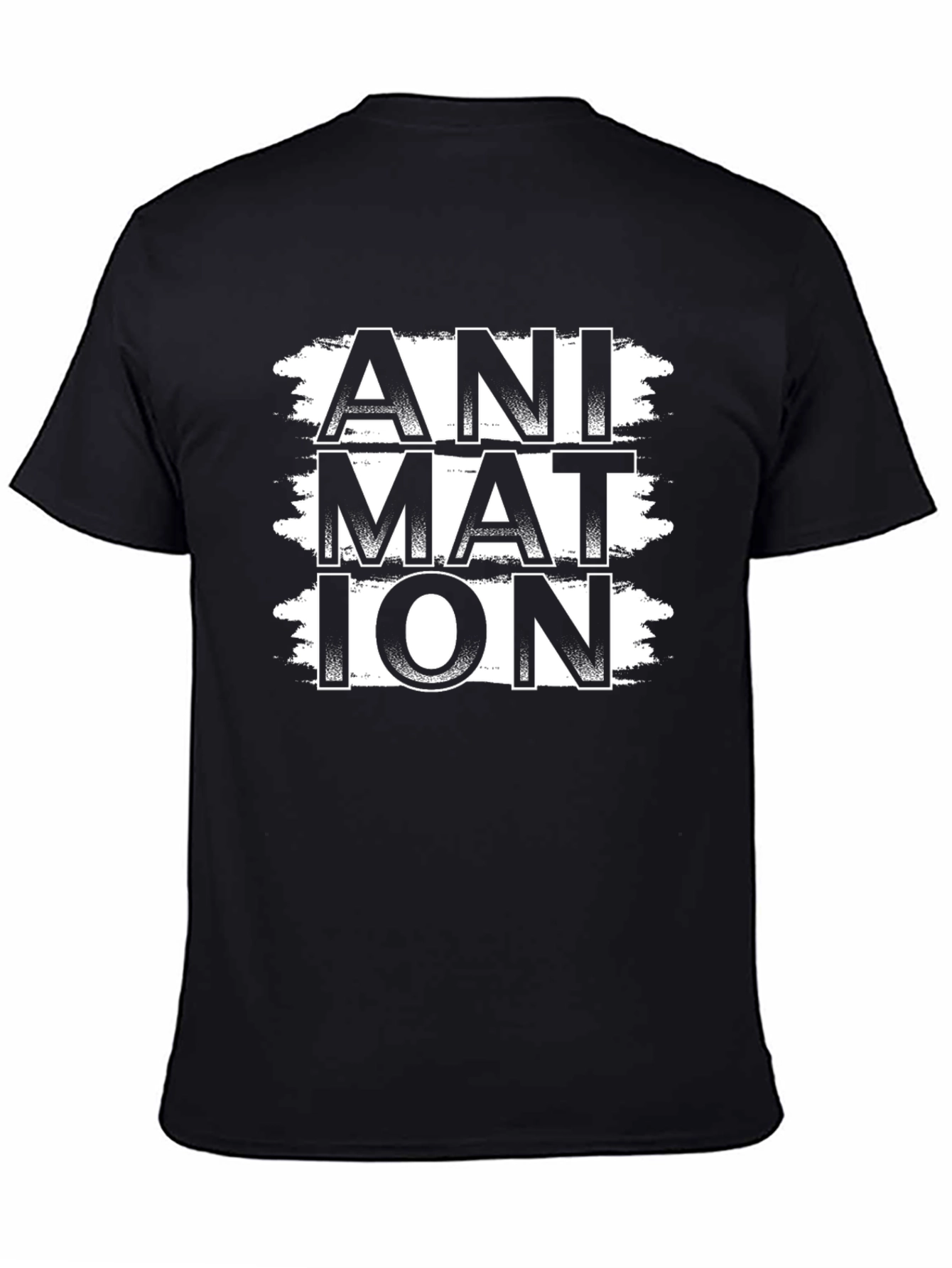 Animation Graphic Print Black T-Shirt