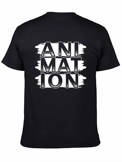 Animation Graphic Print Black T-Shirt