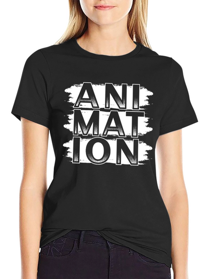 Animation Graphic Print Black T-Shirt