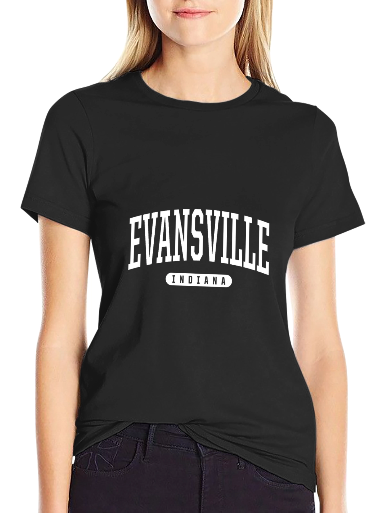 Evansville Indiana T-Shirt Black College Style Tee