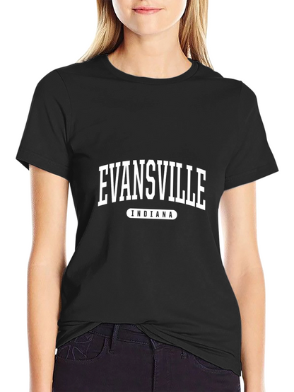 Evansville Indiana T-Shirt Black College Style Tee