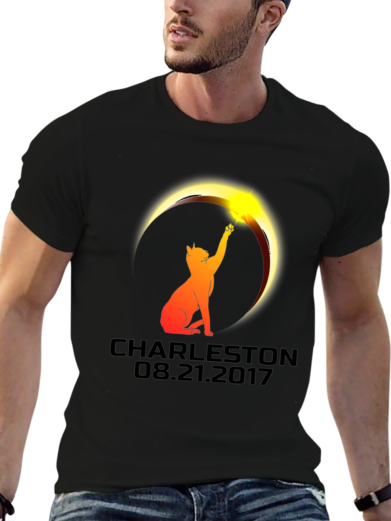 Charleston Eclipse 2017 Cat Graphic Tee