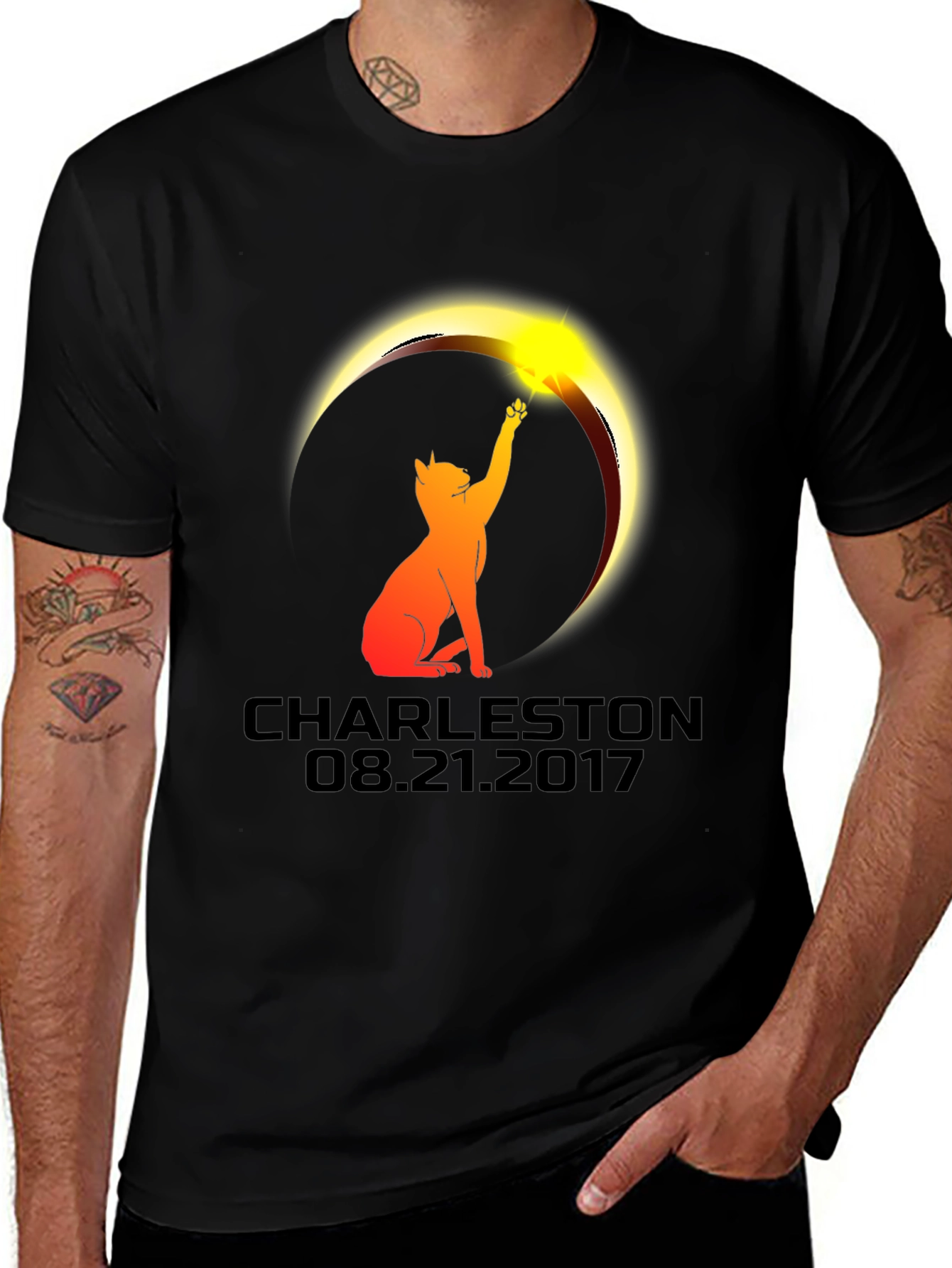 Charleston Eclipse 2017 Cat Graphic Tee