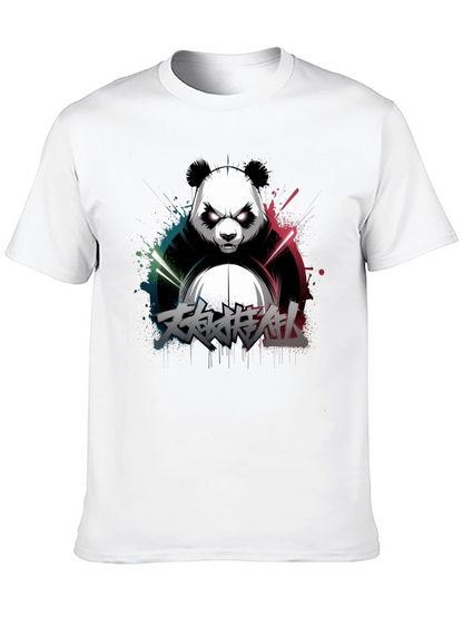 Mens Black Panda Graphic T-Shirt