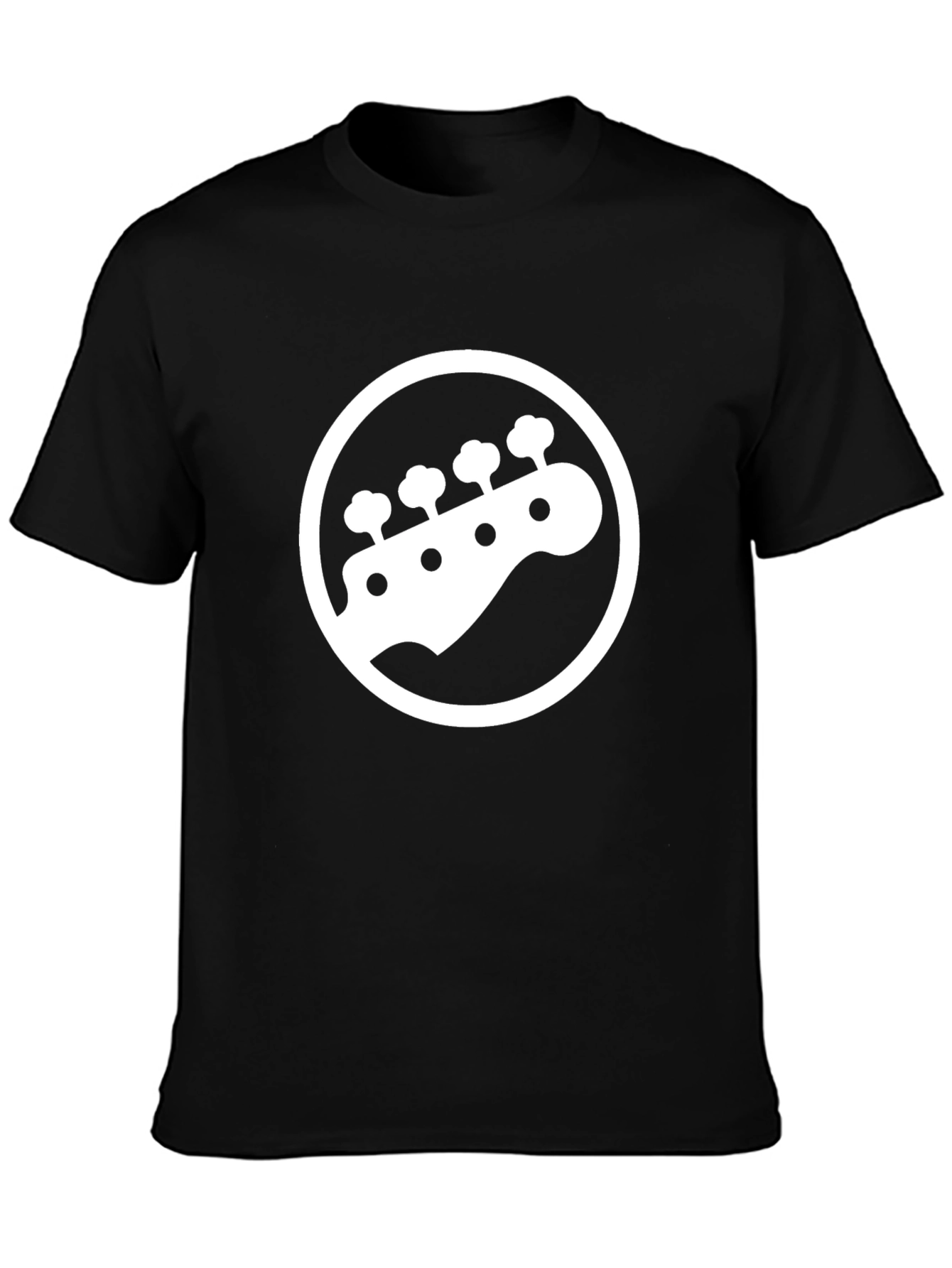 Bass Guitar Headstock Black T-Shirt