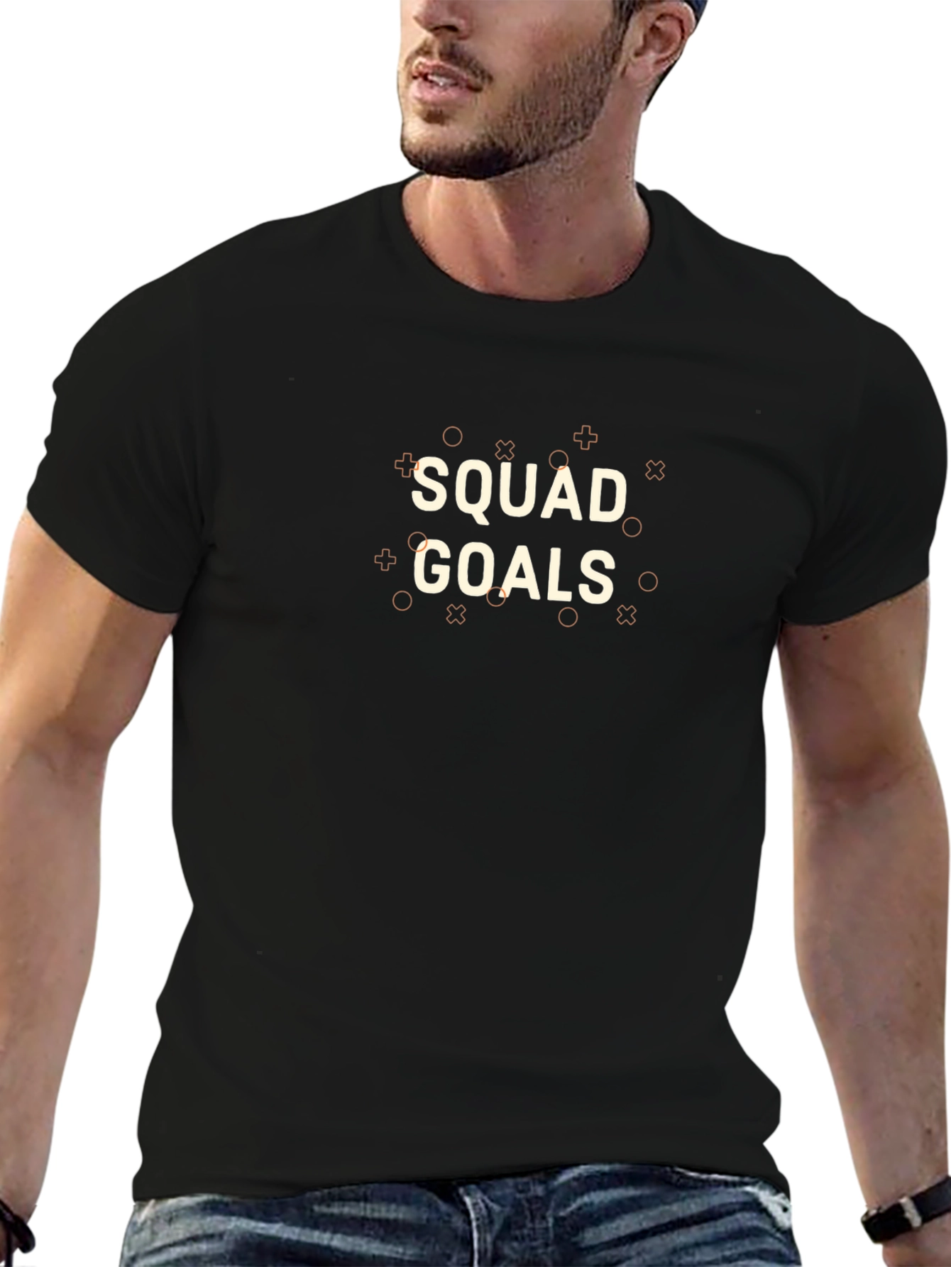 Squad Goals Graphic Tee - Casual Black T-Shirt