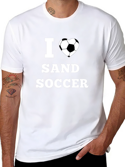 I Heart Sand Soccer Black Graphic T-Shirt