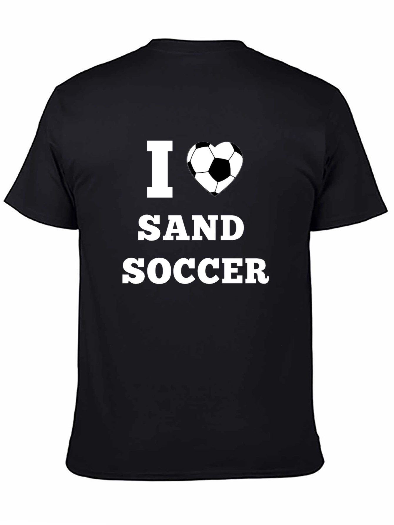 I Heart Sand Soccer Black Graphic T-Shirt