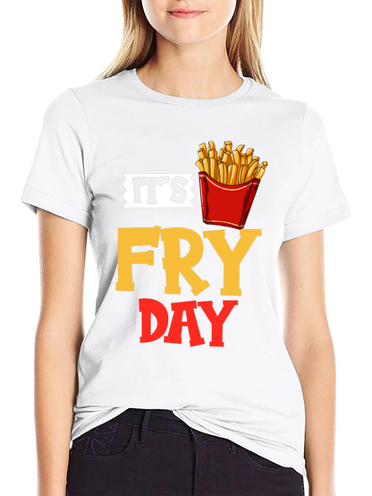 Its Fry Day Black T-Shirt - Foodie Fun!