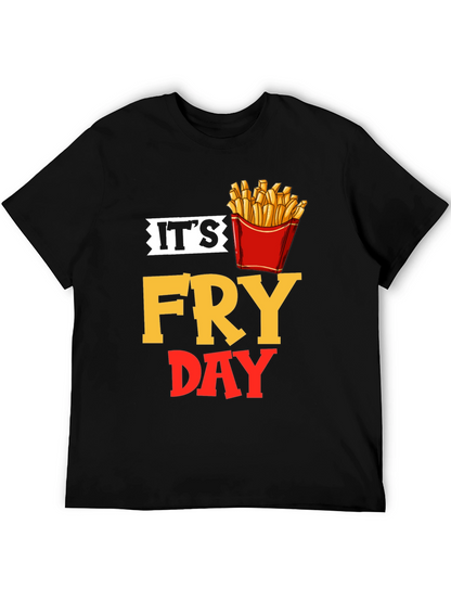 Its Fry Day Black T-Shirt - Foodie Fun!
