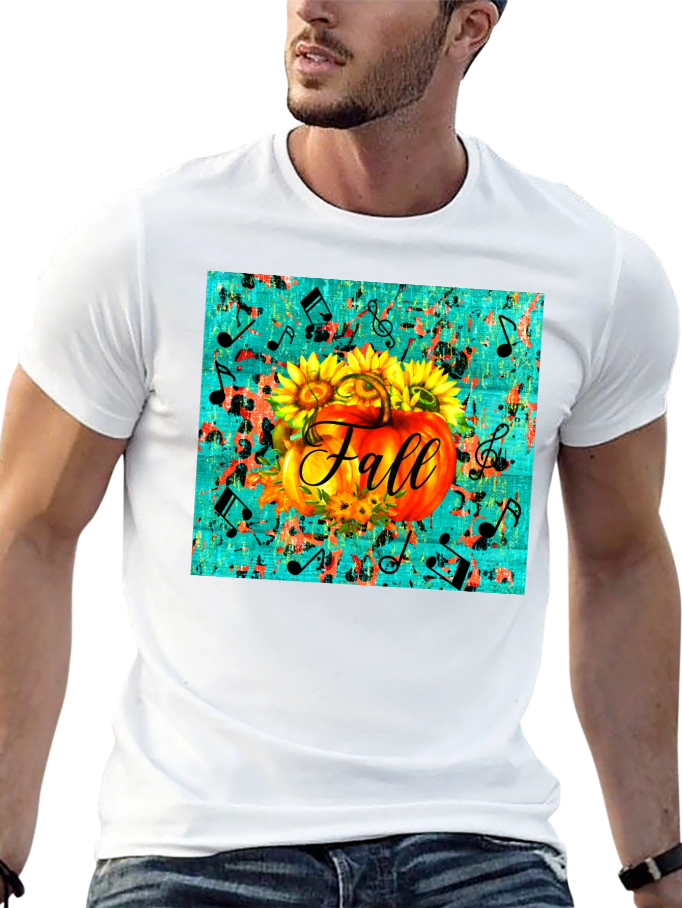 Fall Pumpkin & Sunflowers Graphic Tee