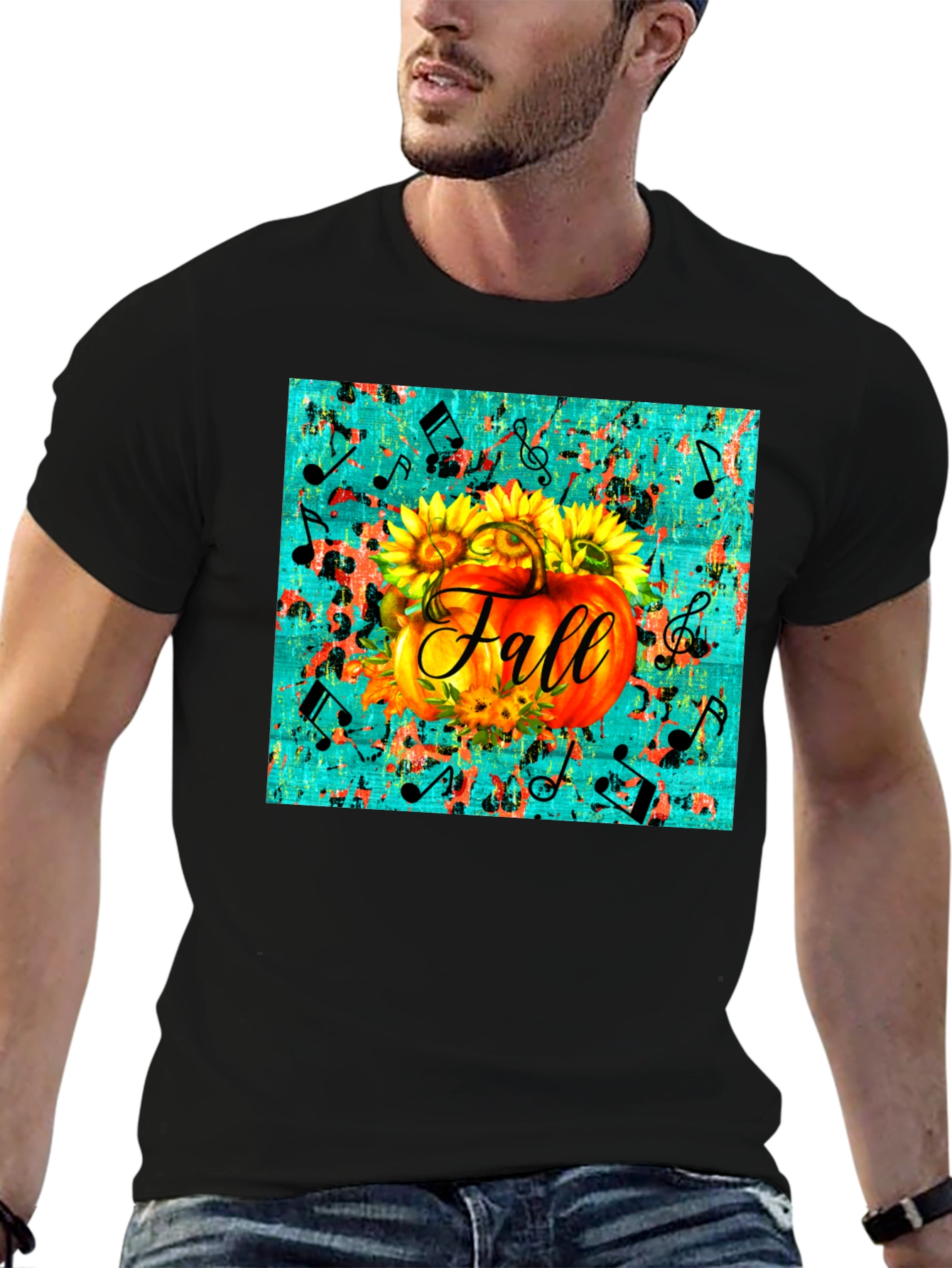 Fall Pumpkin & Sunflowers Graphic Tee