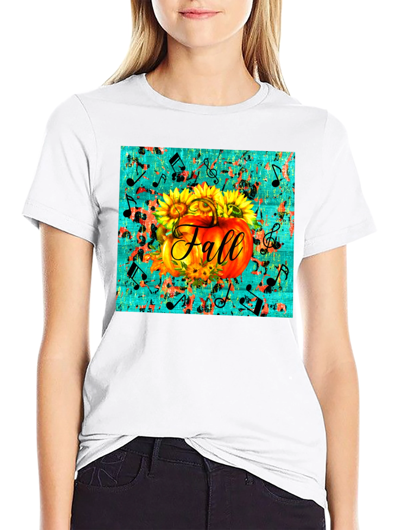 Fall Pumpkin & Sunflowers Graphic Tee