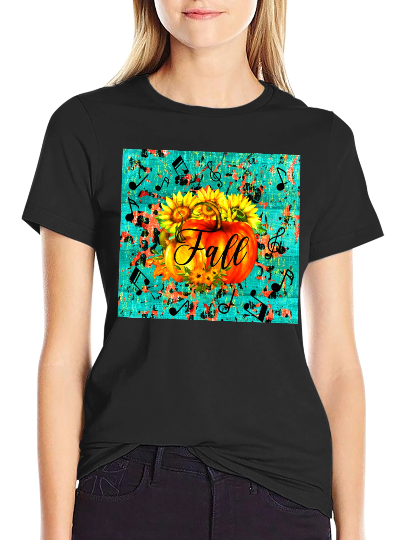 Fall Pumpkin & Sunflowers Graphic Tee