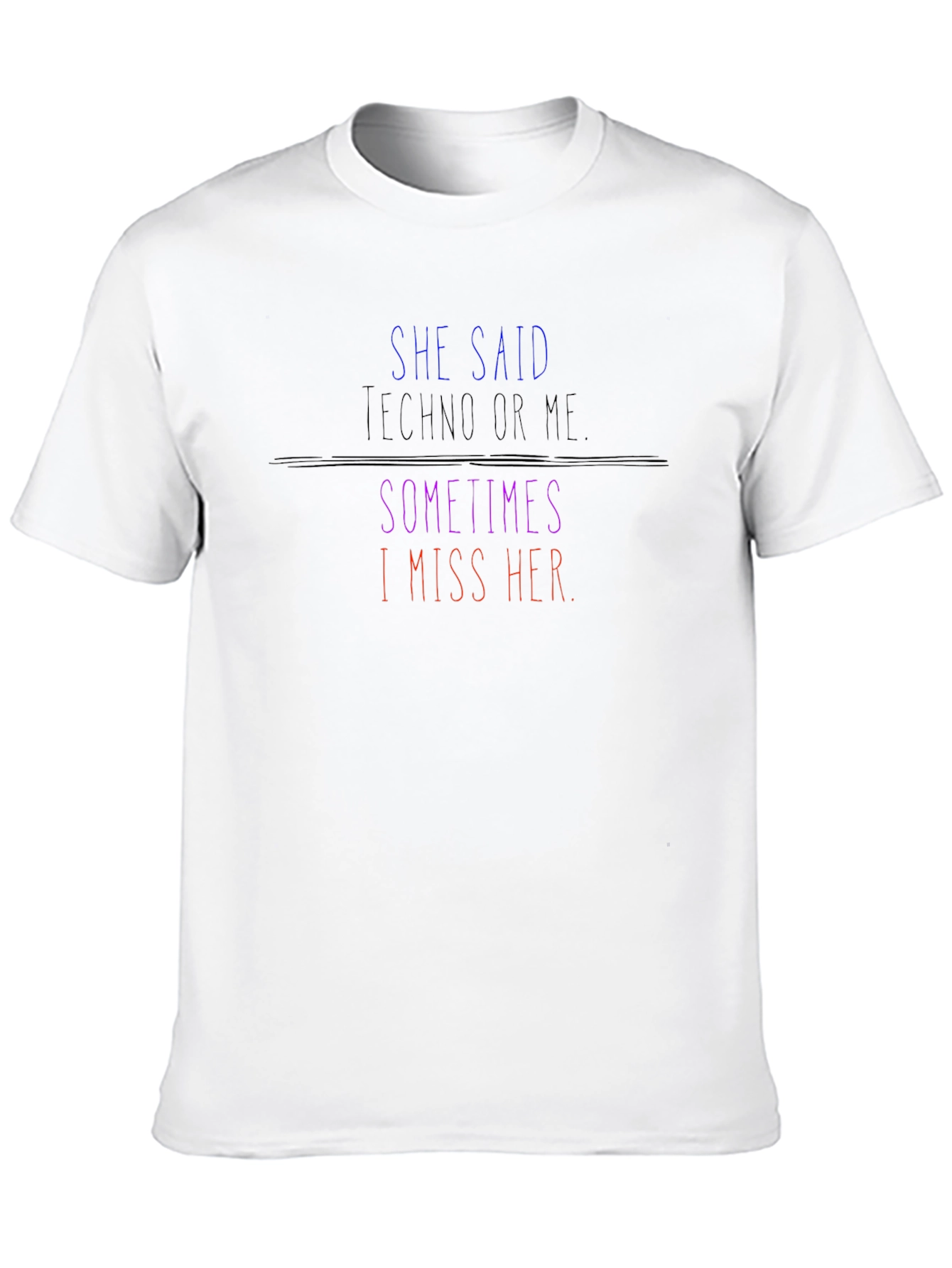 Techno Or Me Mens Graphic T-Shirt