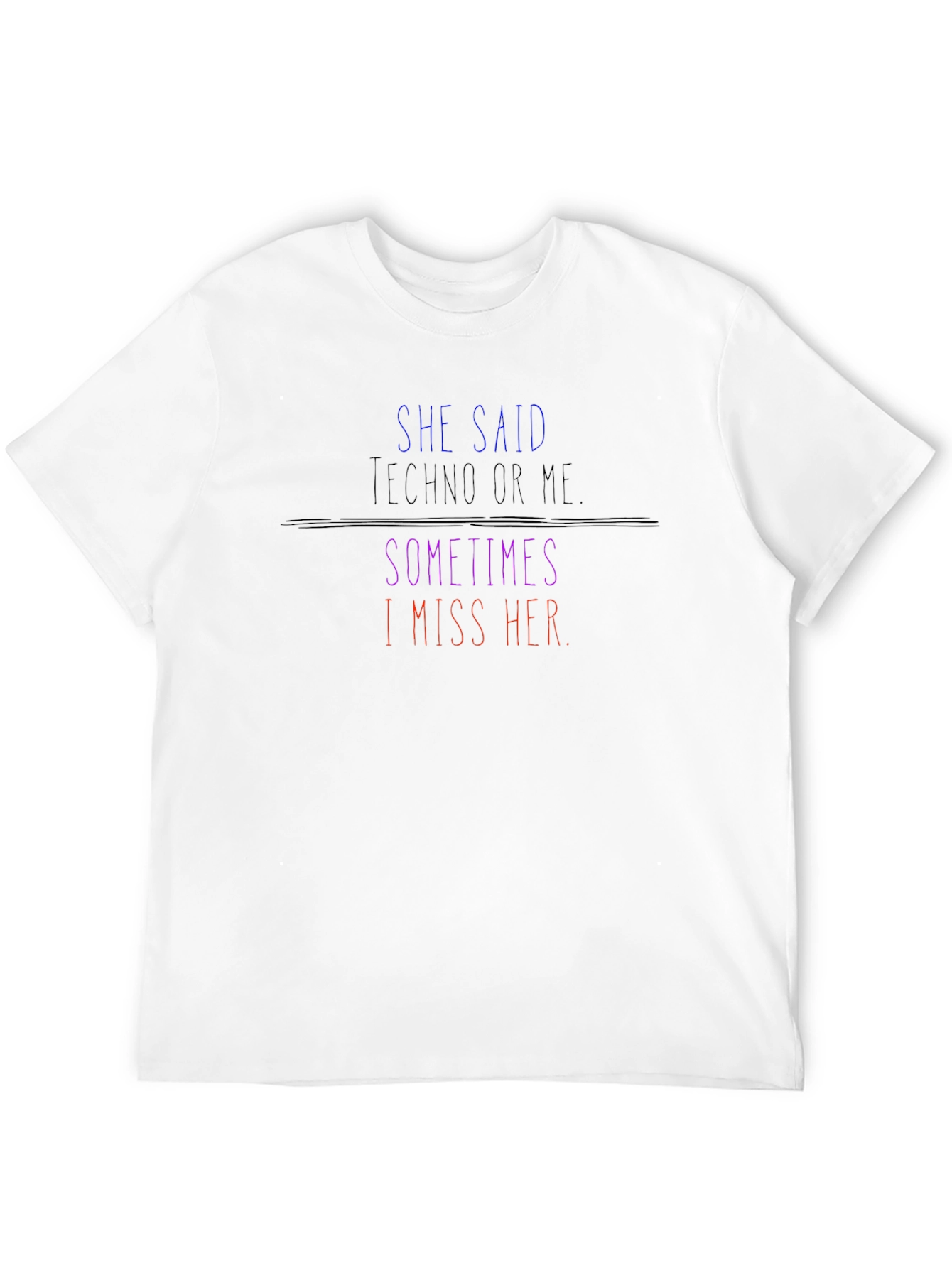 Techno Or Me Mens Graphic T-Shirt