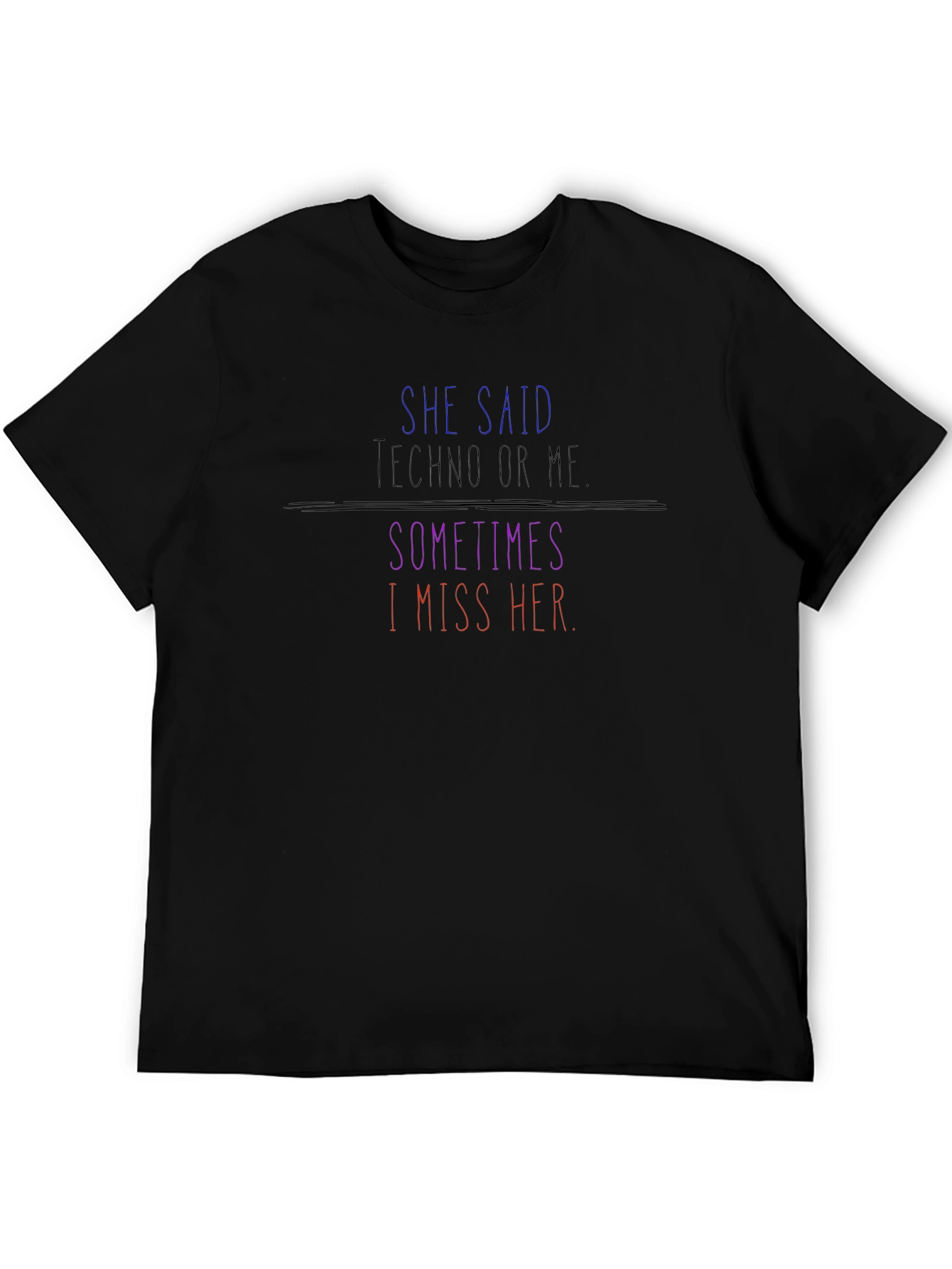 Techno Or Me Mens Graphic T-Shirt