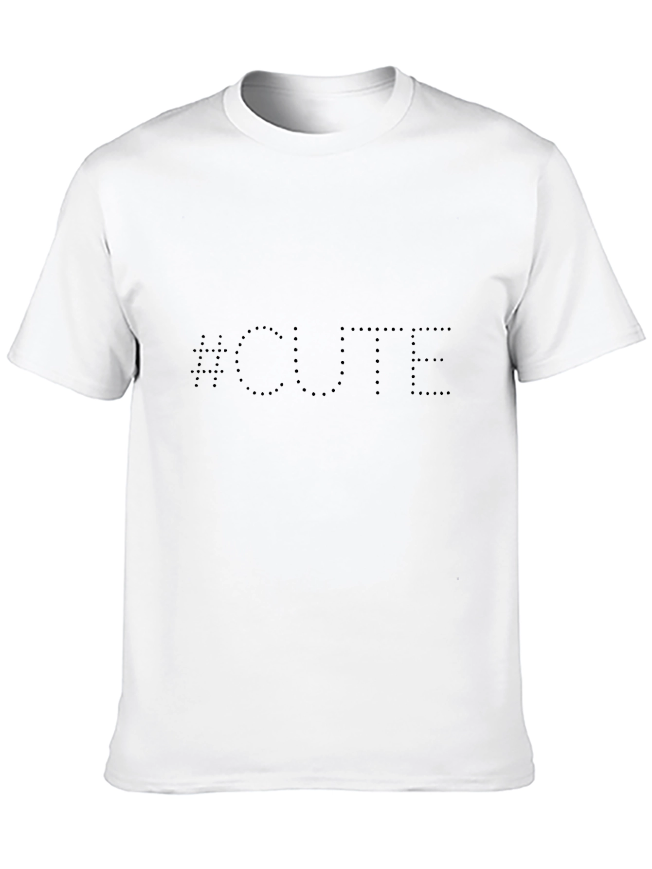 Cute Dotted Text Black T-Shirt