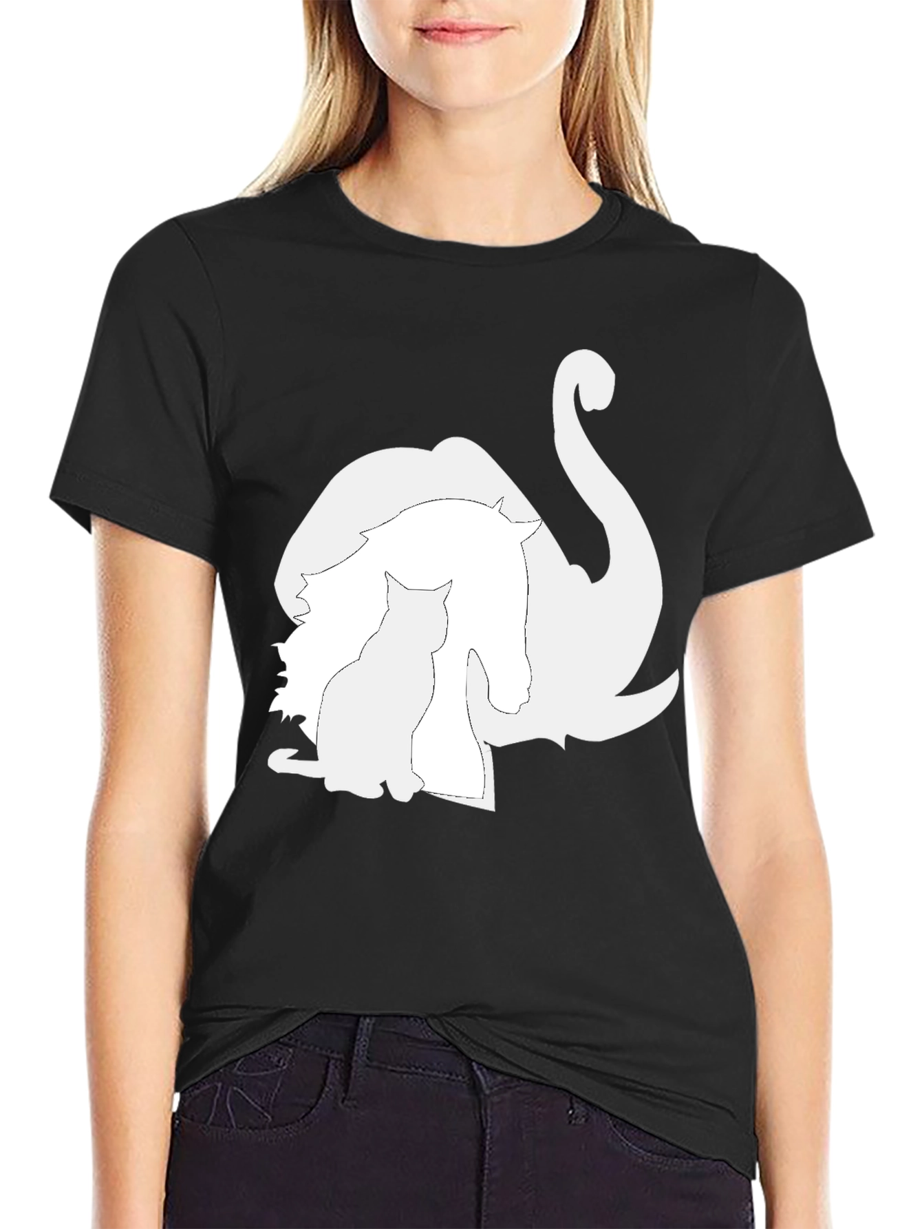 Animal Silhouette Graphic Tee - Unique Style
