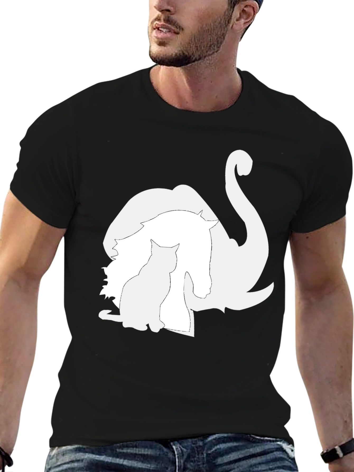 Animal Silhouette Graphic Tee - Unique Style